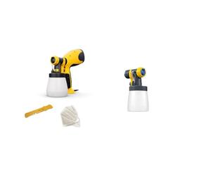 WAGNER Pistolet à peinture W 100 pour laques et lasures, 5 m²-12 min, réservoir de 800 ml, 280 W + 2361738 Wood Metal Extra Brilliant Façade amovible avec réservoir 600 ml pour pistolet à peinture