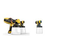 WAGNER Pistolet à peinture W 590 FLEXiO pour les peintures murales à base d'eau et solvants, 15 m²-6 min, 1300 ml/800 ml, 630 W + 2361738 Wood Metal Extra Brilliant Façade avec réservoir 600 ml