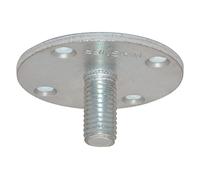 Wagner Plaque à Visser Ronde pour Pied de Meuble/Pied de Table/Pied de Meuble/Tube système TENO Ø 50 x 25 mm, Filetage M10 x 21 mm, combinable avec système TENO, Acier galvanisé 3 mm - 12395001