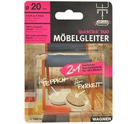 Wagner QuickClick® 2in1 Patins pour Meubles et chaises - Lot de 4 Patins - Duo - 4X Base + 4X Insert réversible - feltre de Laine + Plastique - diamètre Ø 20 mm - Made in Allemagne - 15780804