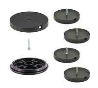 Wagner QuickClick® Patins en Plastique de Meubles et de chaises - Lot de 4 à Visser I 4X Base + vis + Insert Changeable - Plastique Black - diamètre Ø 50 mm - Made en Allemagne - 15807500