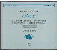 Wagner: Rienzi - Josef Krips, Vienna Symphony Orchestra, Svanholm, Schoffler, Ludwig, Christiansen, Stich-Randall, Vienna 14/6/1960 - 2CD SET / MELODRAM