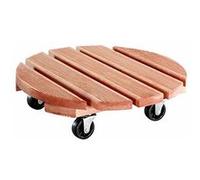 WAGNER Support à roulettes pour Pot de Fleur Toscana Ø 38 x 10,5 cm I intérieur + extérieur I Roule Pot en Bois Massif certifié FSC®, Terracota I Capacité de Charge 150 kg I Made in EU - 20016301