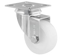 WAGNER Roulette pivotante ECO - Ø 50 mm, acier galvanisé, blanc, plaque à visser, charge max. 50 kg - 03125001