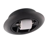 Wagner Roulette pivotante/mini roulette pivotante, diamètre 15 mm, rigide, roulement à billes et couronne à billes, boîtier en plastique noir, diamètre 55/40 x 11/8 mm, tige en métal, charge maximale