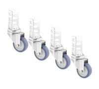 Wagner roulettes pivotantes Souples pour jardinières surélevés GreenBOX Light de GreenFAMILY, Lot de 4 - Acier galvanisé, équerre à Visser, diamètre Ø 50 mm, Charge 50 kg/Roulette - 02315000