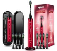 Wagner & Stern Brosse à dents blanchissante à ultrasons avec capteur de pression, 5 modes de brossage et contrôle de l'intensité, 8 têtes de brosse souples.