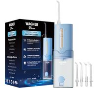 Wagner Stern Hydropulseur dentaire portable, irrigateur buccal sans fil avec 5 modes de pression, 4 buses, rechargeable USB-C, étanche IPX7, modèle DF3400.