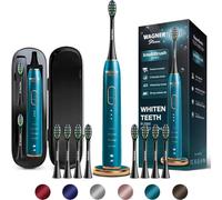 Wagner Stern IntelliBrush - Brosse à dents électrique avec capteur de pression, 4 modes, 3 intensités, 8 têtes souples, technologie blanchissante et étui de voyage inclus