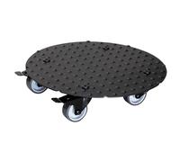 WAGNER Support à roulettes pour pot de fleur ALASKA BLACK Ø 30 x 7,5 cm I intérieur + extérieur I Roule pot en aluminum revêtu I 2 freins I Capacité de charge 150 kg I Made in Germany - 20700701