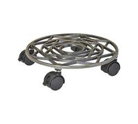 WAGNER Support à roulettes pour Pot de Fleur Antik Ø 29 x 6,5 cm I Support Roulant de Plant pour l'intérieur + l'extérieur I Roule Pot en Fonte, Nickel I 2 Freins I Capacité de Charge 50 kg -20092201