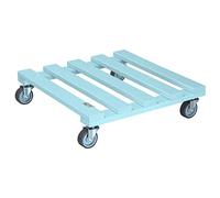 WAGNER Support à roulettes pour pot de fleur AQUA SPLASH 38 x 38 x 9,5 cm I intérieur + extérieur I Roule pot en bois massif certifié FSC®, turquoise I Capacité de charge 120 kg I Made in EU- 20041301
