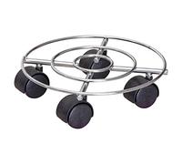 Wagner Support à roulettes pour Pot de Fleur Chrome Ø 23 x 6,5 cm I Porte Plante pour l'intérieur, Chrome I Support Roulant pour Pot I argenté Brillant I Capacité de Charge 60 kg - 20093101