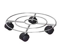 Wagner Support à roulettes pour Pot de Fleur Chrome Ø 30 x 6,5 cm I Porte Plante pour l'intérieur, Chrome I Support Roulant pour Pot I argenté Brillant I Capacité de Charge 60 kg - 20092901