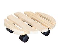 Wagner Support à roulettes pour Pot de Fleur Country Ø 30 x 8 cm pour l'intérieur I Roule Pot en Bois Massif antidérapant certifié FSC®, Naturel I Capacité de Charge 100 kg I Made in EU - 20018101