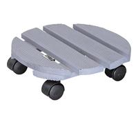 WAGNER Support à roulettes pour pot de fleur CREO Ø 29 x 8 cm I intérieur + extérieur I Roule pot en en bois massif antidérapant certifié FSC®, gris I Capacité de charge 100 kg I Made in EU - 20086401