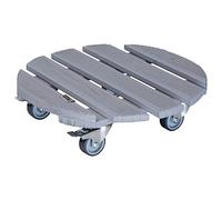 Wagner Support à roulettes pour Pot de Fleur CREO Ø 38 x 10,5 cm I intérieur + extérieur I Bois d'hêtre antidérapant certifié FSC®, Gris I 2 Freins I Capacité de Charge 200 kg I Made in EU - 20086301