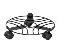 WAGNER Support à roulettes pour pot de fleur ÉDITION NOIRE Ø 30 x 9,5 cm I Roule pot pour intérieur I Support roulant en acier, revêtement noir, avec bordure I Capacité de charge 60 kg - 20093501