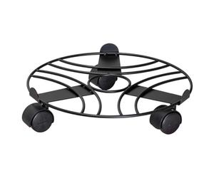 WAGNER Support à roulettes pour pot de fleur ÉDITION NOIRE Ø 30 x 9,5 cm I Roule pot pour intérieur I Support roulant en acier, revêtement noir, avec bordure I Capacité de charge 60 kg - 20093501