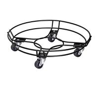 WAGNER Support à roulettes pour pot de fleur ÉDITION NOIRE Ø 38 x 9,5 cm I Roule pot pour intérieur I Support roulant en acier, revêtement noir, avec bordure I Capacité de charge 100 kg - 20093401