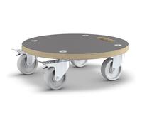 WAGNER Support à roulettes pour Pot de Fleur Maxigrip Ø 38 x 11 cm I intérieur + extérieur I Roule Pot en Bois certifié FSC® I 2 Freins I Capacité de Charge 250 kg I Made in Germany - 20110701