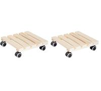 WAGNER Support à roulettes pour Pot de Fleur PALETTI 29 x 29 x 8 cm I Roule Pot de Plant pour l'intérieur I Suport Roulant en Bois Massif certifié FSC®, Naturel I Capacité de Charge 100 kg - 20043701