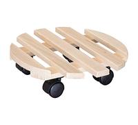Wagner Support à roulettes pour Pot de Fleur PALETTI Ø 30 x 8 cm I pour l'intérieur I Roule Pot en Bois Massif d' hêtre certifié FSC®, Naturel I Capacité de Charge 100 kg I Made in EU - 20031801