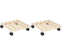 Wagner Support à roulettes pour Pot de Fleur PALETTI 35 x 35 x 8 cm I Roule Pot de Plant pour l'intérieur I Suport Roulant en Bois Massif certifié FSC®, Naturel I Capacité de Charge 100 kg - 20003401