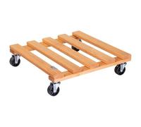 Wagner Support à roulettes pour Pot de Fleur PALETTI 38 x 38 x 9,5 cm I intérieur + extérieur I Roule Pot en Bois Massif certifié FSC®, terracotaI Capacité de Charge 120 kg I Made in EU - 20042101