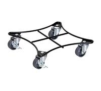 Wagner Support à roulettes pour Pot de Fleur Retro Noire Ø 22 x 22 x 5,5 cm I pour intérieur + extérieur I Support Roulant en Acier, revêtement Noir, 2 Freins I Capacité de Charge 60 kg - 20094001