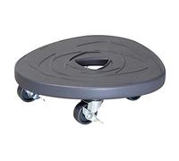 WAGNER Support à roulettes pour Pot de Fleur Stone Space Design Ø 28 x 28 x 7,5 cm I intérieur + extérieur I Roule Pot en béton Ardoise, Ornements I 2 Freins I Capacité de Charge 100 kg - 20090301