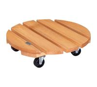 WAGNER Support à roulettes pour Pot de Fleur Toscana Ø 38 x 10,5 cm I intérieur + extérieur I Roule Pot en Bois Massif certifié FSC®, Terracota I Capacité de Charge 150 kg I Made in EU - 20016301