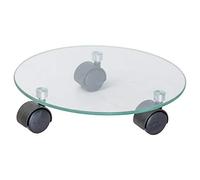 Wagner Support à roulettes pour Pot de Fleur Verre Ø 28 x 7 cm I Roule Pot pour l'intérieur, du Verre véritable Transparent I Support Roulant Moderne en Verre I Capacité de Charge 60 kg - 20016501