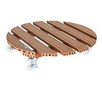 WAGNER Support à roulettes pour Pot de Fleur WPC Ø 50 x 11 cm I intérieur + extérieur I Roule Pot en FSC® Composite Bois-Plastique, Terracota I Capacité de Charge 120 kg- 20057501