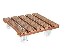 Wagner Support à roulettes pour Pot de Fleur WPC 38,5 x 38,5 x 11 cm I intérieur + extérieur I Roule Pot en FSC® Composite Bois-Plastique, Terracota I Capacité de Charge 120 kg - 20055001