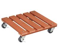 Wagner System Multiroller Dessous de plat à roulettes en composite bois-plastique WPC, charge admissible 80 kg, 29x29 cm, terracotta ; 433148