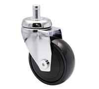 WAGNER Ultra-maniable 360° - 3C - roulette pivotante design/roulette de meuble - noir, surface de roulement souple, avec tige 11 x 22 mm, Ø 75 mm, capacité de charge 75 kg - 01227761