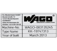 WAGO 210-804 210-804 Étiquettes pour imprimantes à transfert thermique Surface de marquage: 99 x 44 mm argent Nombre de marqueurs: 500 500 pc(s)