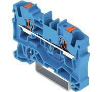 WAGO 2204-1204 2 CONDUCTOR THROUGH TERMINAL BLOCK AVEC BOUTON PUSH 4 MM ?, BLEU