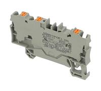 WAGO 2204-1301 3 CONDUCTOR THROUGH TERMINAL BLOCK AVEC BOUTON PUSH 4 MM ?, GRIS