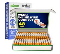 WAGO 221-2401 48pc Inline Splicing Wire Connectors Pack | Includes (48x) 221-2401 | 221 Series Lever Nuts Assortment with Case