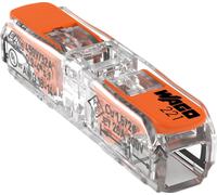 WAGO 221-2411 Borne de raccordement flexible: 0.14-4 mm² rigide: 0.2-4 mm² Nombre de pôles: 1 transparent, orange
