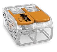 Wago 221-412 Borne de Connexion Compact à 2 Conducteurs, 25 Pièces | Connecteur de raccordement avec leviers de commande, bornier universel pour fils rigides et souples, série 221