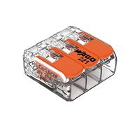 WAGO 221-413 LEVER-NUTS® - Connecteurs à épissage compact 3 conducteurs (Blister de 10)