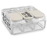 WAGO 221-483 Borne de raccordement flexible: 0.20-4 mm² rigide: 0.20-4 mm² Nombre de pôles: 3 transparent, blanc