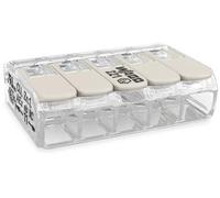 WAGO 221-485 Borne de raccordement flexible: 0.20-4 mm² rigide: 0.20-4 mm² Nombre de pôles: 5 transparent, blanc