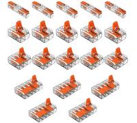Wago 221 Kit de démarrage | 20 bornes de connexion | 5 x 221-2411, 5 x 221-412, 5 x 221-413, 5 x 221-415 | Connecteurs de serrage à levier pour conducteurs flexibles et rigides | Solution de connexion