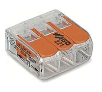 WAGO 221 Pince de connexion COMPACT avec leviers d'actionnement au choix 2/3/5 conducteurs (221-413, 75)