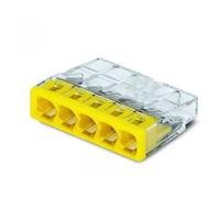 WAGO 2273-0205 Borne de boîte de jonction COMPACT, 5 compartiments, jaune - Contenu : à l'unité