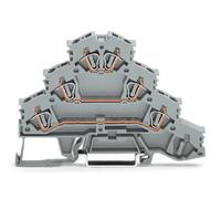 Borne de passage à 4 étages WAGO 281-532 6 mm ressort de traction Affectation: L gris 50 pc(s)